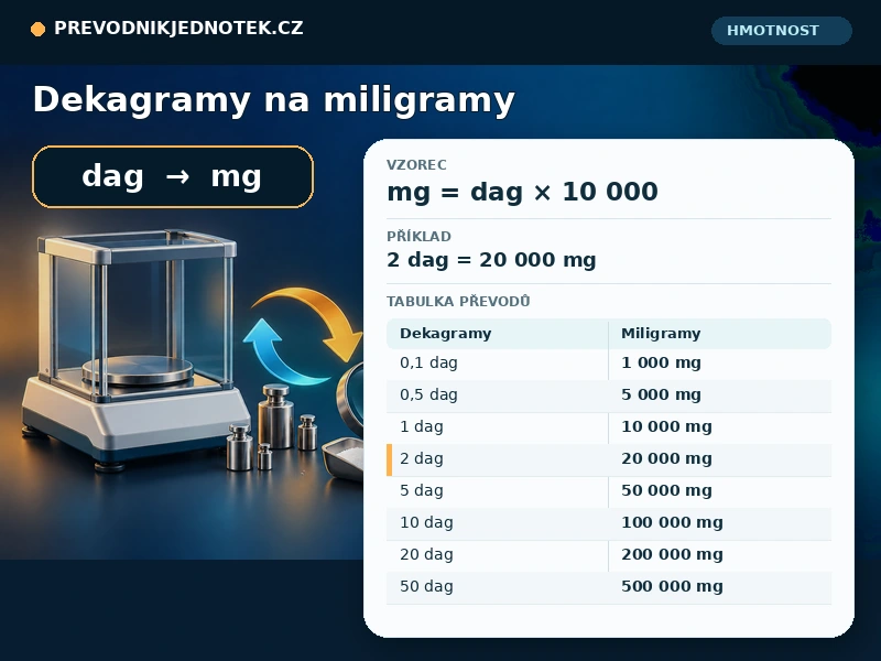 Dekagramy na miligramy