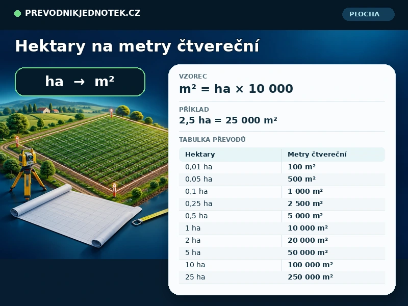 Hektary na metry čtvereční