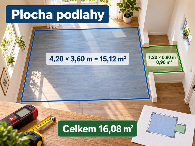 Jak vypočítat plochu podlahy v místnosti s výklenkem
